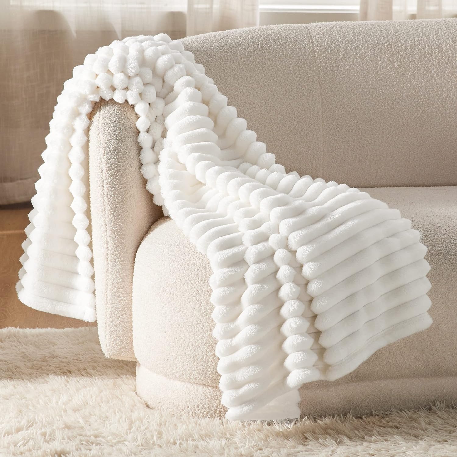 Ultra-Cozy White Throw Blanket